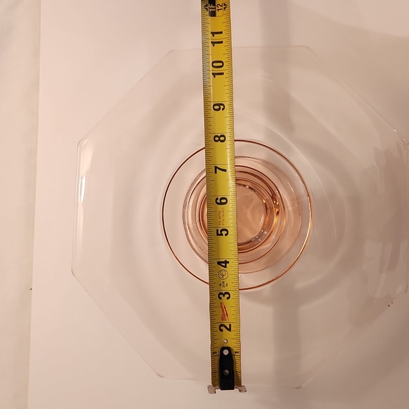 Pink depression glass cake plate/server - Picture 2 of 2